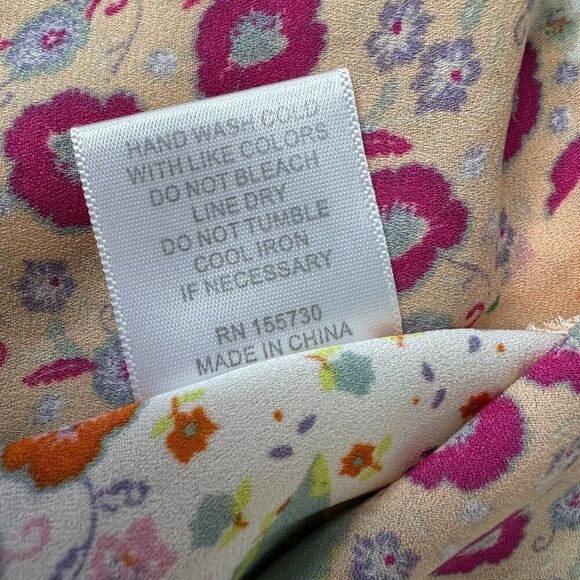 Rose & Olive Peasant Blouse Size 1X Floral Patchwork Print Cottagecore - Picture 8 of 8